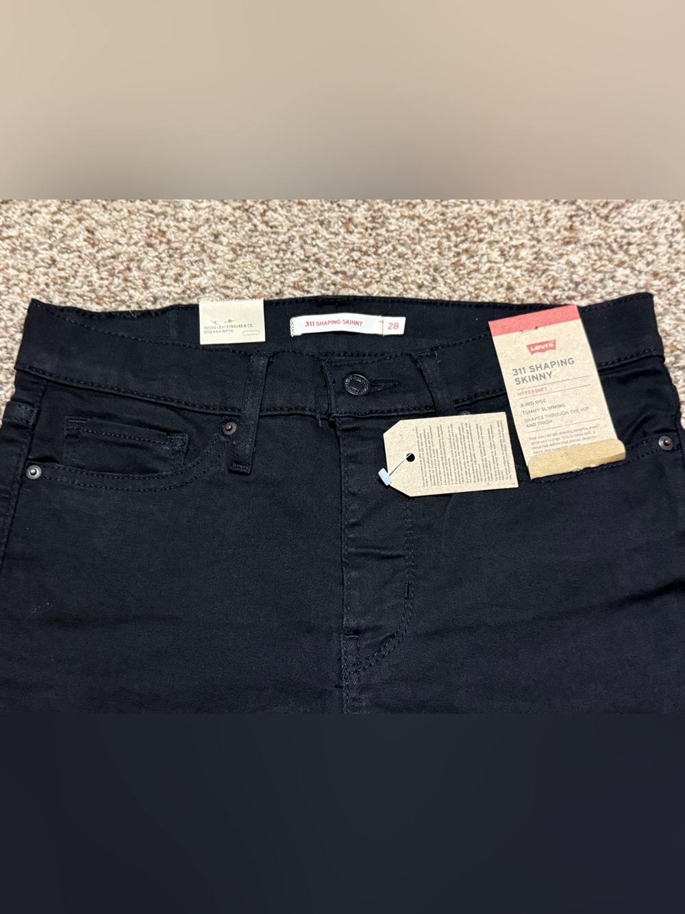 Levi's Black 311 Shaping Skinny Ankle Denim Jeans Womens 6S - Picture 3 of 11